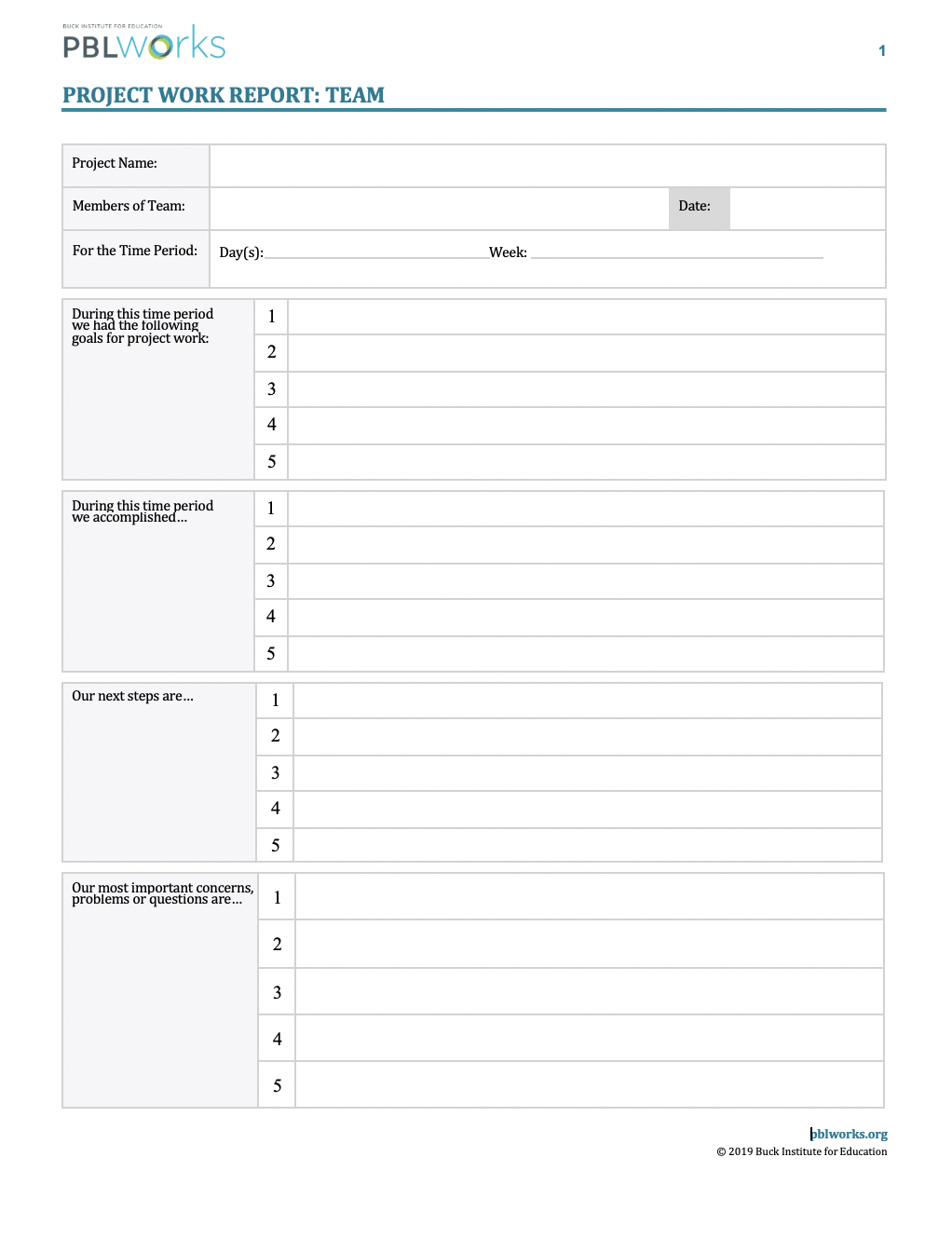Project Work Report: Team